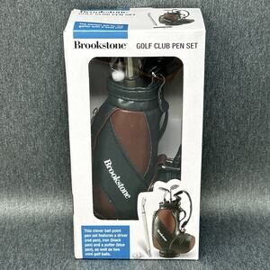 NEW Brookstone Golf Club Pen Set Desktop Executive Gift Collectible Office Decor